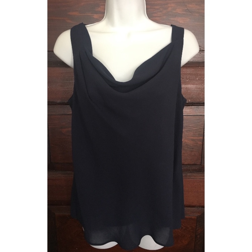 Theory draped navy blue tank top S